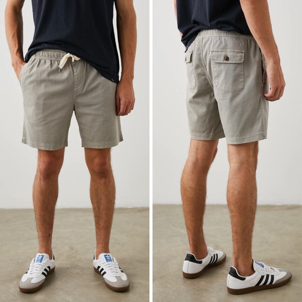 NWT Rails Cruz Shorts Drawstring Elastic Waist Vintage Casual Washed Grey Large